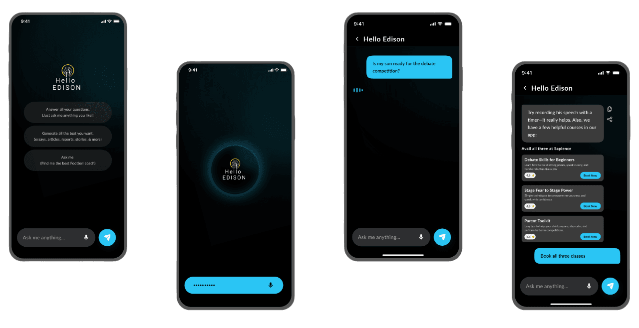 Hello Edison AI app screenshot - main interface